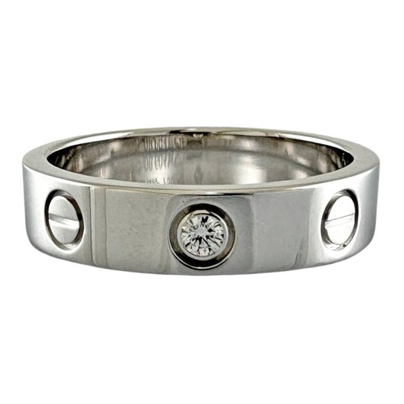 CARTIER Love 1P Diamond Ring 18K Size 4.75 #49 ⭐ - Picture 3 of 7